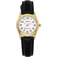 Casio Ltp V001gl 7budf Ltp V001gl 7b Analog Lördag Student Dam Läderklocka LTP-V001GL-7BUDF beige