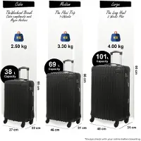 Infinity Leather Hårt skal Svart ABS 8 Hjul Bagage Resekabin Resväska