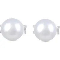 Luxenter basic-örhängen i 925 sterling silver och vit pärla med rodiumpläterad yta