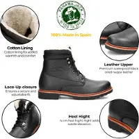 Panama jack Men's Black P03 Aviator Leather Combat Boots