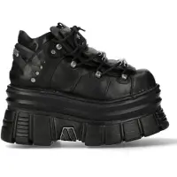 New rock M-106-C178 Black Tower Gothic Punk Chunky Ankel Boots