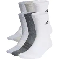Adidas Sportsockor 'CUSHIONED CREW 6 PAIR PACK' ljusgrå / gråmelerad / svart / vit