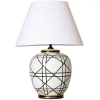 PR Home Bordslampa New York, Vitt / opal, Vardagsrum / matsal, Textil / tyger / siden, Bordslampa