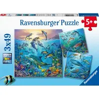 Ravensburger Ocean Life 3 X 49 Piece Jigsaw Puzzle Set for Kids - 05149 - Varje bit r unika bitar som passar perfekt ihop