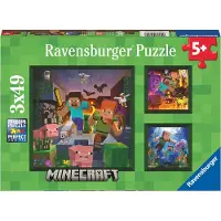 Ravensburger Pussel - 3x49 Delar - Minecraft - - One Size - Pussel
