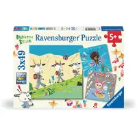 Ravensburger Pussel 3x49 bitar Bukkene Bruse The Brothers Gruff at the Water Park