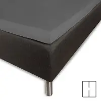 Borås Cotten Overmadrasslakan med H-split 180x210 cm - 100% bomullssatin - Splitlängd 65 cm - Antracitgrått lakan till övermadrass - Borås Cotton Cloud satinlakan