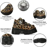New rock M-106-C192 Leopard Brun Gothic ankelstövlar i läder