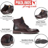 Pikolinos Herr Olmo Bruna Läderstövlar Med Dragkedja Och Snörning - York