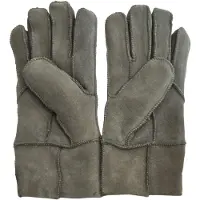 Infinity Leather Unisex Grey Sheepskin Suede Gloves with Roll Up/Down Cuff