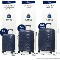 Infinity Leather Expanderbar Navy Hard Shell 8 Wheels Bagage Cabin Resväska