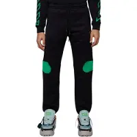 OFF-WHITE Green Diag Outline Design Muddade Svarta Sweatpants
