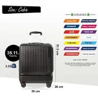 Infinity Leather Slitstark EasyJet Ryanair 39 x 26 x 51,5 cm svart resväska med öppen kabin framtill