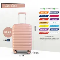 Infinity Leather Hård kabinväska 37 x 22 x 55 cm rosa TSA-säker bagageväska lämplig för Easyjet, Ryanair