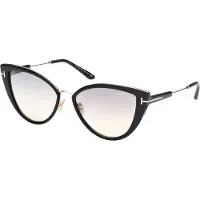 Tom Ford Anjelica-02 Smoke Mirror Lins Shiny Black Solglasögon