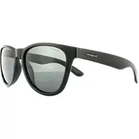 Polaroid Rectangle Mens Shiny Black Grey Polarized Solglasögon
