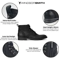 Windsor Smith Windsorsmith Black Leather Casual Desert Boots - Sebastien