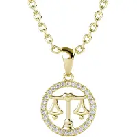 MYC Paris Libra Zodiac hängen - guld och kristall