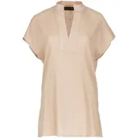 Conquista Beige linne stil ärmlös topp