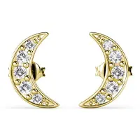MYC Paris Crescent Moon Örhängen - Guld och Kristall