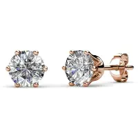 MYC Paris Solitaire L Örhängen - Rose Gold and Crystal