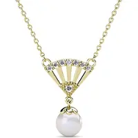 MYC Paris Ingride Pearl Pendants - Gold and Crystal