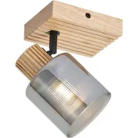 QAZQA Smart spotlight trä med rökglas roterbar och lutbar inkl. Wifi G45 - Gracy