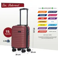 Infinity Leather ABS Hardshell Undersits Cabin Resväska 45 x 25 x 20 cm Bagage Lämplig för Rynair