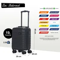 Infinity Leather ABS Hardshell Undersits Cabin Resväska 45 x 25 x 20 cm Bagage Lämplig för Rynair