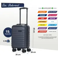 Infinity Leather ABS Hardshell Undersits Cabin Resväska 45 x 25 x 20 cm Bagage Lämplig för Rynair