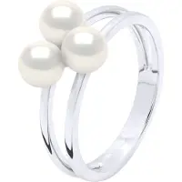 ATELIERS SAINT GERMAIN Ring Trilogy - 3 äkta odlade sötvattenspärlor runda 5-6 mm