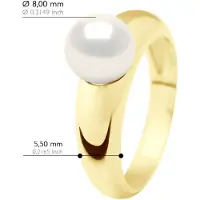 ATELIERS SAINT GERMAIN Ring - Gul Guld - Äkta odlad sötvattenspärla rund 8-9 mm