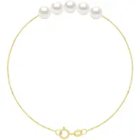 ATELIERS SAINT GERMAIN Armband- 5 äkta odlade sötvattenspärlor runda 6-7 mm