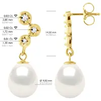 ATELIERS SAINT GERMAIN Örhängen Prestige - Diamanter 0,12 Cts - Kvalitet HSI - Gult guld