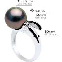 ATELIERS SAINT GERMAIN Ringsmycke Prestige Spiral - Diamanter 0,10 Cts - Äkta odlad Tahitipärla rund 10-11 mm