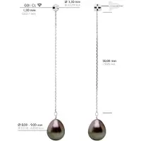 ATELIERS SAINT GERMAIN Örhängen Prestige -Diamanter 0,02 Cts - Vitguld - Äkta odlade Tahitipärlor Päron 9-10 mm