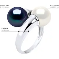 ATELIERS SAINT GERMAIN Ring You & Me Bulk - 2 äkta odlade sötvattenspärlor runda 9-10 mm