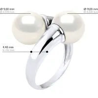 ATELIERS SAINT GERMAIN Ring You & Me Bulk - 2 äkta odlade sötvattenspärlor runda 9-10 mm