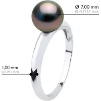 ATELIERS SAINT GERMAIN Ring äkta odlad Tahitipärla rund 7,5-8 mm - vitguld
