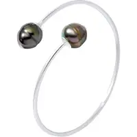 ATELIERS SAINT GERMAIN Armband Prestige You & Me - Silver 925 - 2 äkta odlade Tahitipärlor med cirkel 10-11 mm