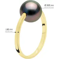 ATELIERS SAINT GERMAIN Ring - Gult guld - Äkta odlad Tahitipärla rund 8-9 mm
