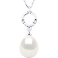 ATELIERS SAINT GERMAIN Halsband Smycken Diamant 0.01Cts Vitguld och äkta odlad sötvattenspärla Pärla 9-10 mm