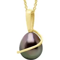 ATELIERS SAINT GERMAIN Pärlhalsband med Retour gult guld 375 och äkta odlad Tahitipärla pärla 8-9 mm