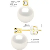 ATELIERS SAINT GERMAIN Örhängen Prestige -Diamanter 0,04 Cts - Kvalitet HSI - Gul Guld 375 och äkta odlade sötvattenspärlor runda 8-9 mm