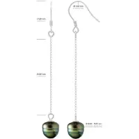 ATELIERS SAINT GERMAIN Hängande örhängen - Äkta odlade Tahitipärlor Cirkelformade 8-9 mm