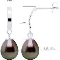 ATELIERS SAINT GERMAIN Örhängen Prestige ledade i vitguld 375 och äkta odlade Tahitipärlor pärla 8-9 mm