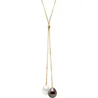 ATELIERS SAINT GERMAIN Halsband You & Me- Design KNOT- 2 äkta odlade pärlor pärla 9-10 mm