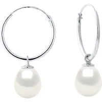 ATELIERS SAINT GERMAIN Örhängen av Silver 925 Rhodiumpläterat och Äkta Sötvattenspärlor Pärla 8-9 mm