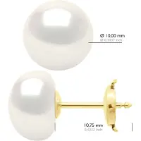 ATELIERS SAINT GERMAIN Örhängen i gult guld 375 och äkta odlade sötvattenspärlor Knapp 10-11 mm