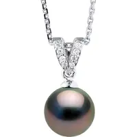 ATELIERS SAINT GERMAIN Halsband Prestige Jewelry - Äkta odlad Tahitipärla rund 9-10 mm